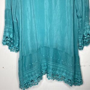 Johnny Was Teal Blouse